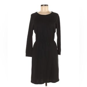 A.P.C. Black Long Sleeve Cotton Blend Casual Knee Length Dress Medium